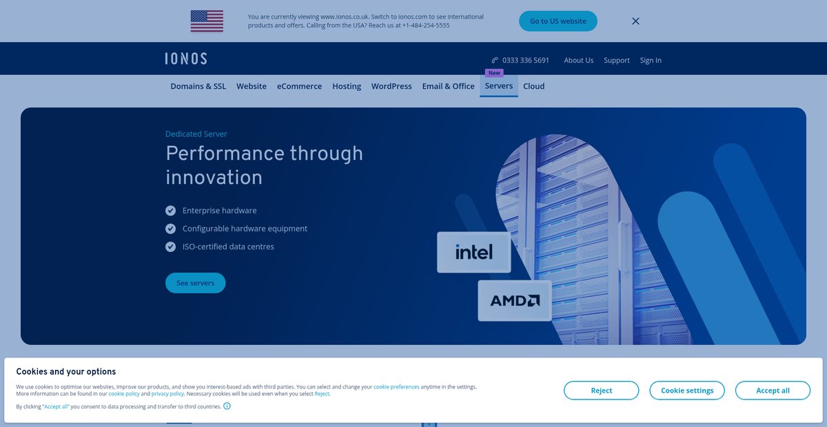 Dedicated Server Hosting for the UK with Linux or Windows Screenshot