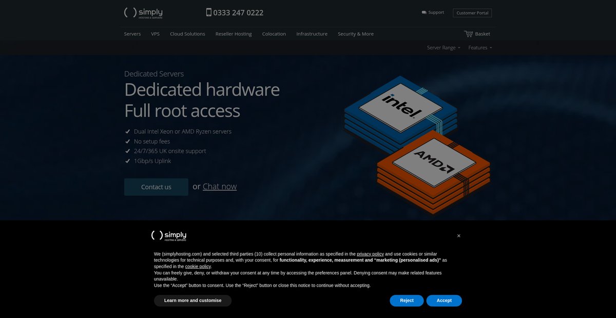 Dedicated Server Hosting UK| Complete control, ultimate performance | Simply Hosting & Servers Screenshot
