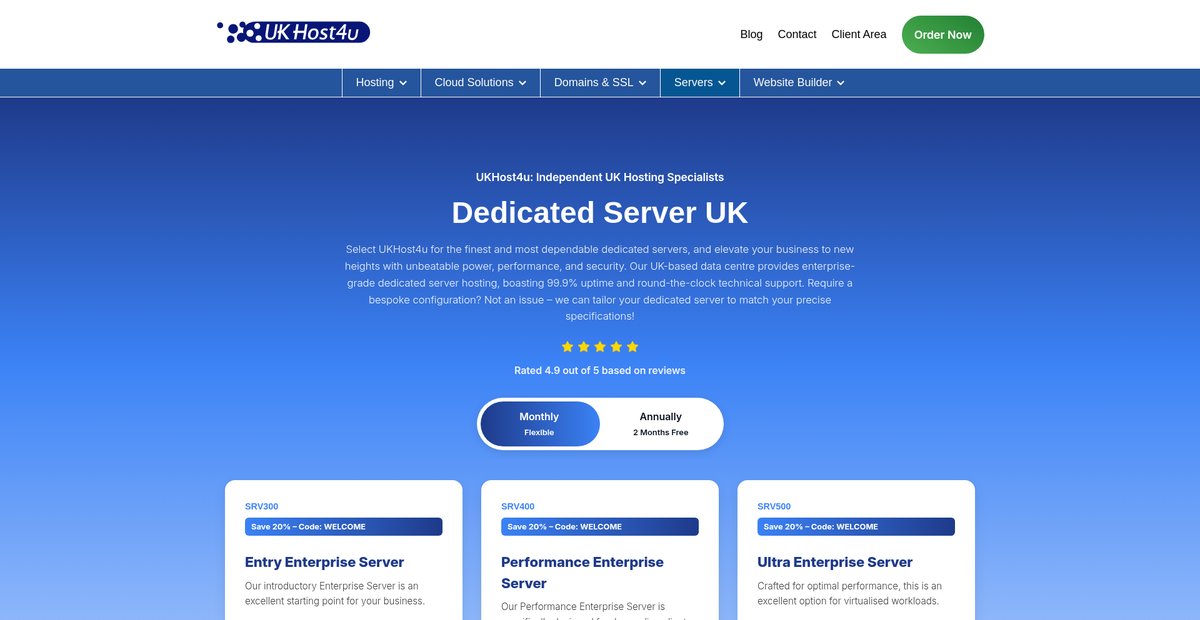 High-Performance Dedicated Servers in the UK Screenshot
