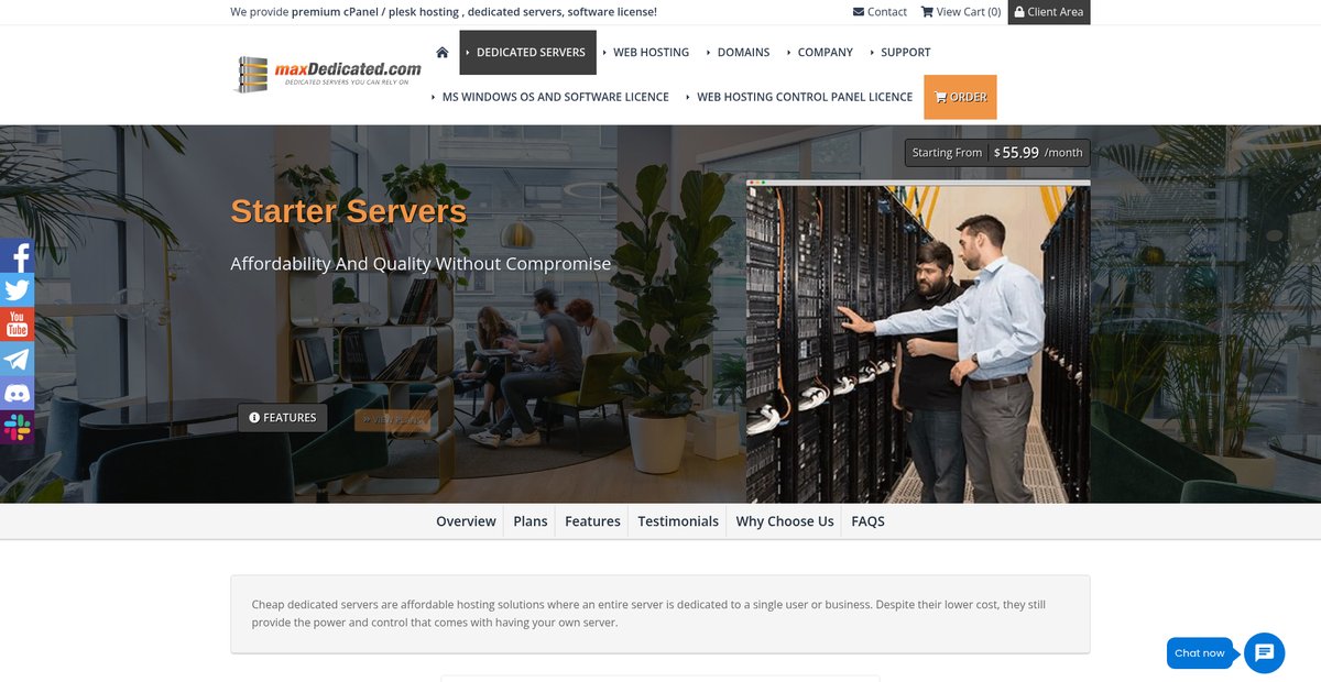 100mbps Unmetered Servers - MaxDedicated Screenshot