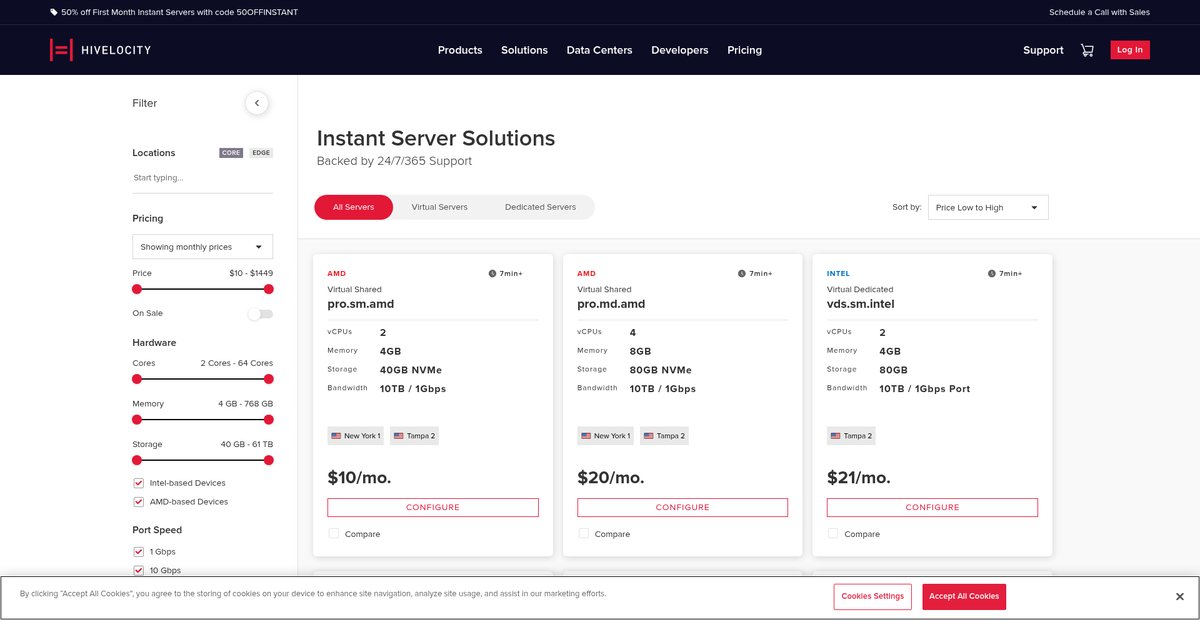 Virtual Servers | Dedicated Servers | GPU Servers Screenshot