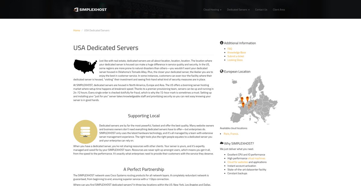 USA Dedicated Servers Screenshot