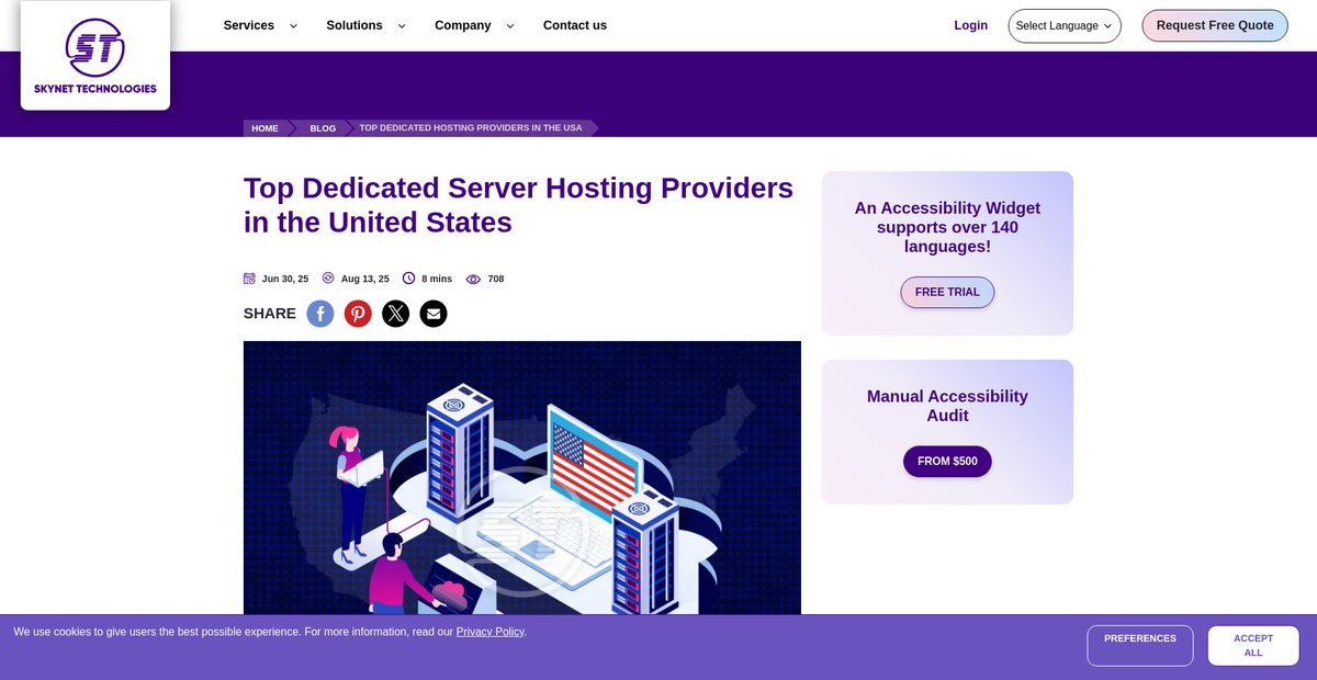 Top Dedicated Server Hosting Providers in the United States Screenshot