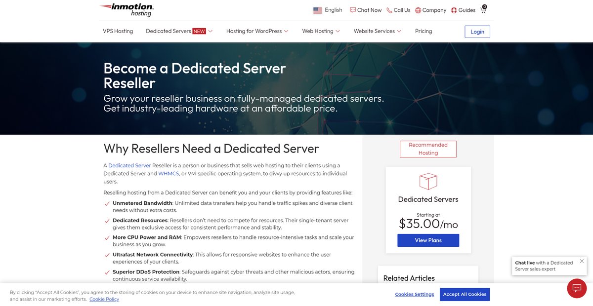 Become a Dedicated Server Reseller Screenshot