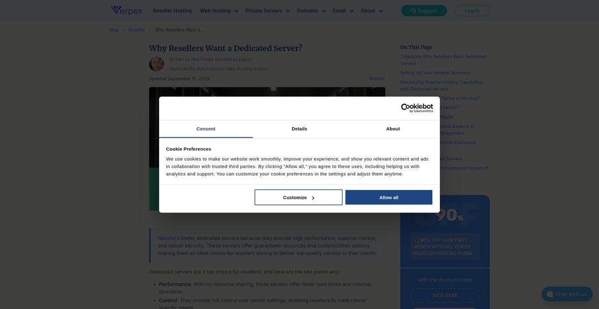 Why Resellers Want a Dedicated Server? Screenshot