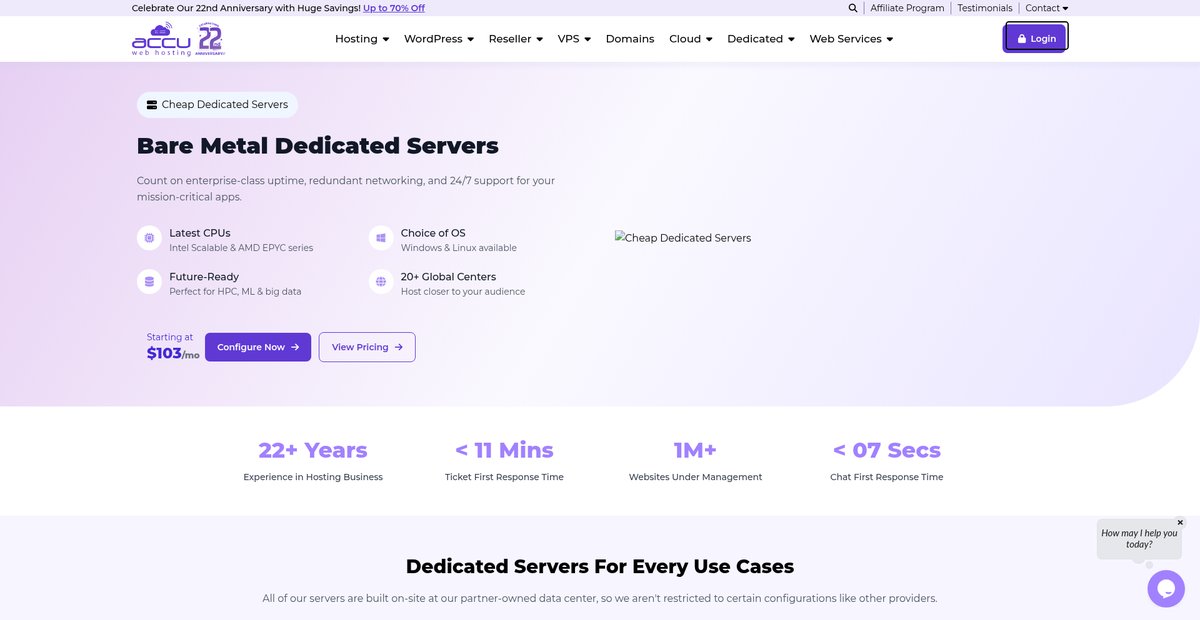 Dedicated Server Hosting | AMD & Intel Servers Screenshot