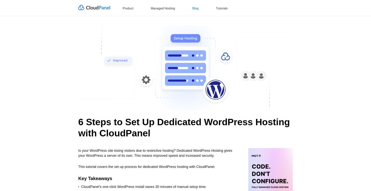 6 Steps to Set Up Dedicated WordPress Hosting with ... Screenshot