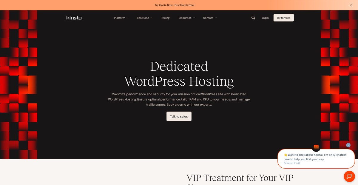 Dedicated WordPress Hosting Screenshot