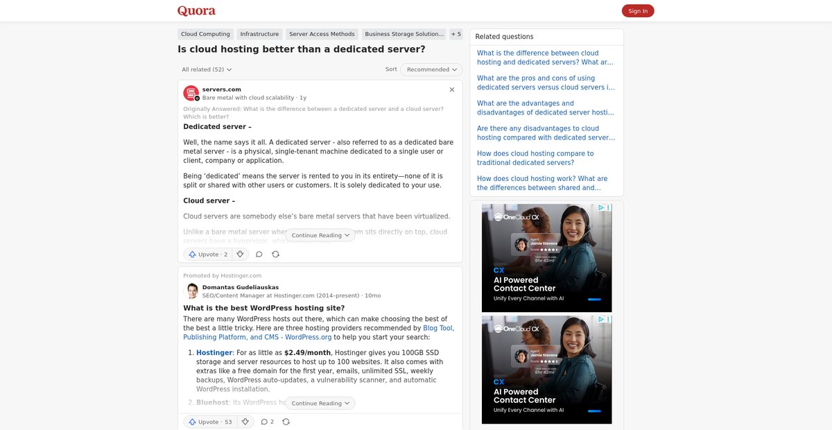 Is cloud hosting better than a dedicated server? Screenshot