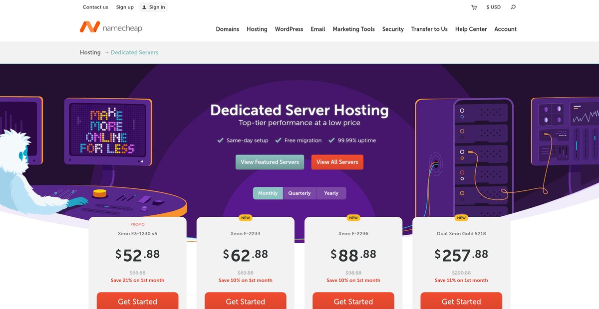 Dedicated Servers hosting — Full control, power, and ... Screenshot