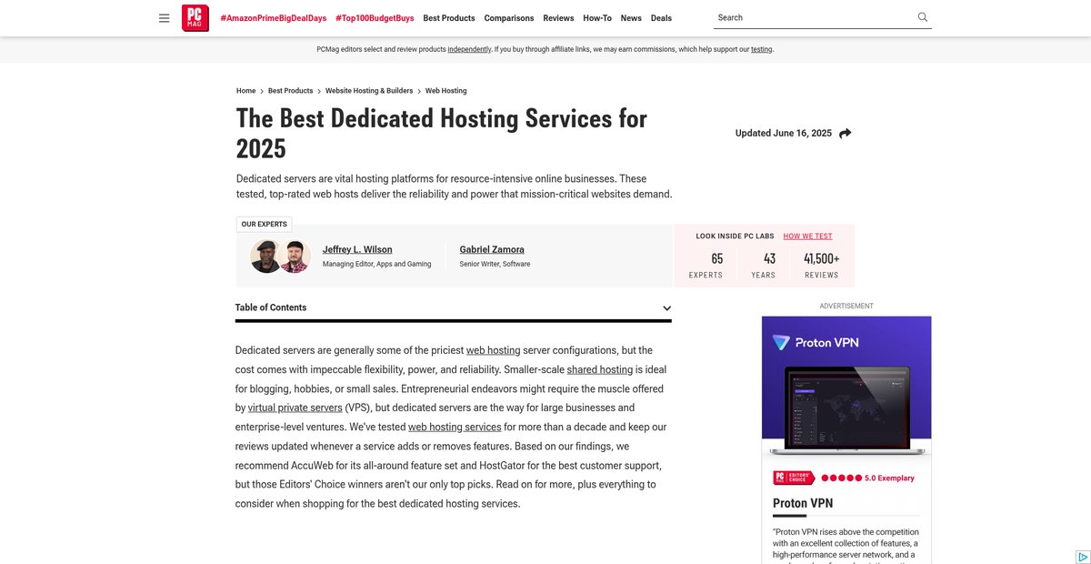 The Best Dedicated Hosting Services for 2025 Screenshot