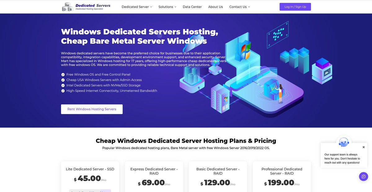 Cheap Windows Dedicated Server Hosting, Managed ... Screenshot
