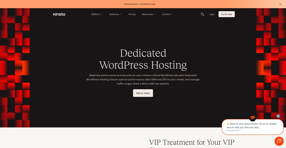 Dedicated WordPress Hosting Screenshot