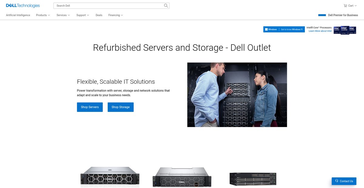 Refurbished Servers and Storage - Dell Outlet Screenshot