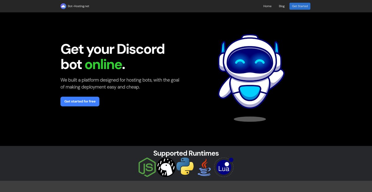 Bot-Hosting.net | A free host for Discord bots Screenshot