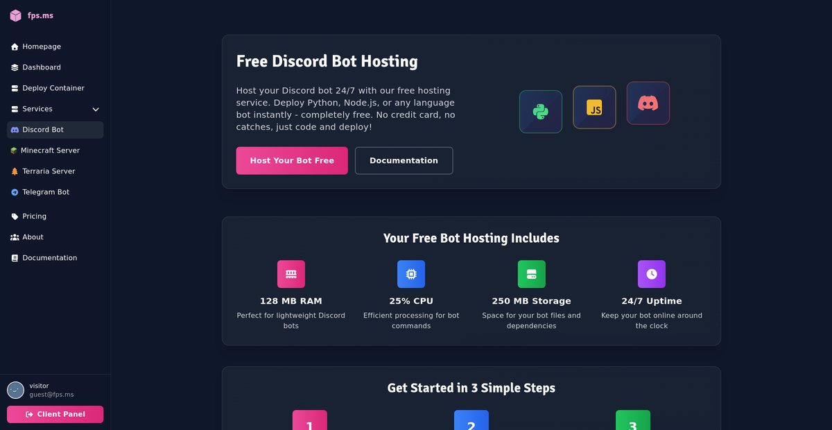 Free Discord Bot Hosting Screenshot