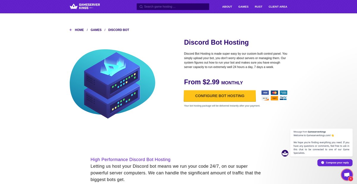 Discord Bot Hosting | Hosting For Discord Bots Screenshot