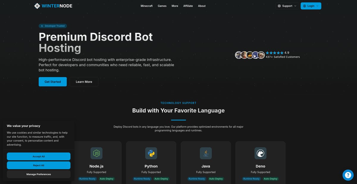 Discord Bot Hosting | WinterNode Screenshot
