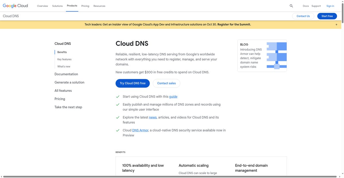 Cloud DNS Screenshot