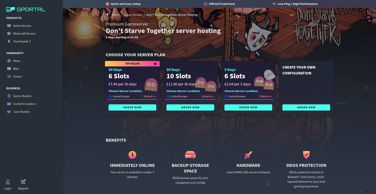 Don't Starve Together server hosting Screenshot