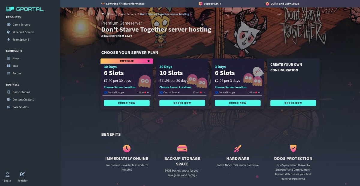 Don't Starve Together server hosting Screenshot