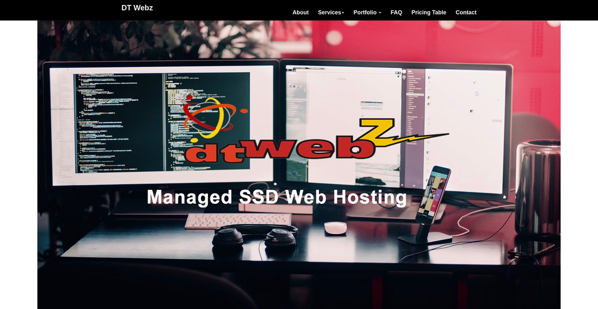 DT Webz Hosting | Home Screenshot
