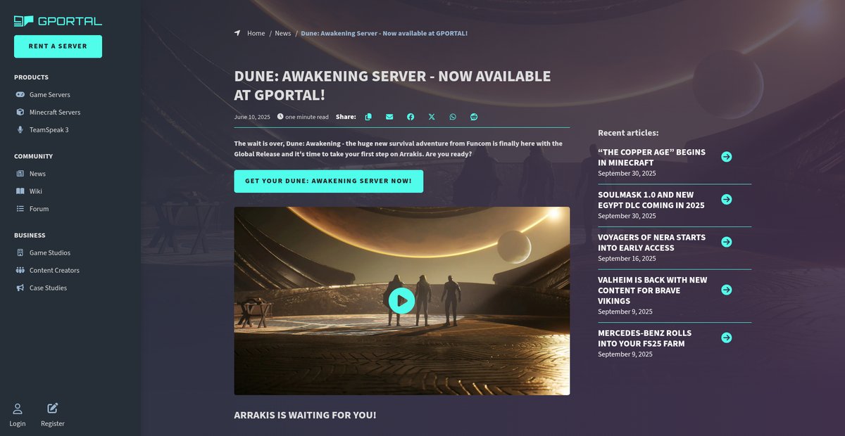 Dune: Awakening Server - Now available at GPORTAL! Screenshot