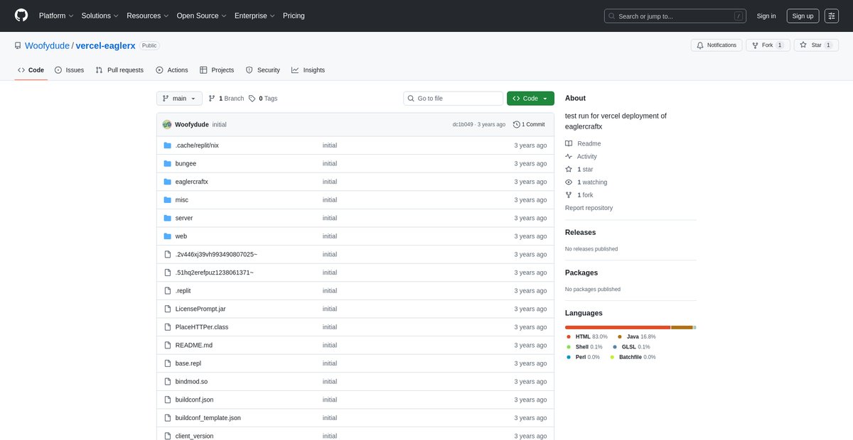 GitHub - Woofydude/vercel-eaglerx: test run for vercel deployment of eaglercraftx Screenshot