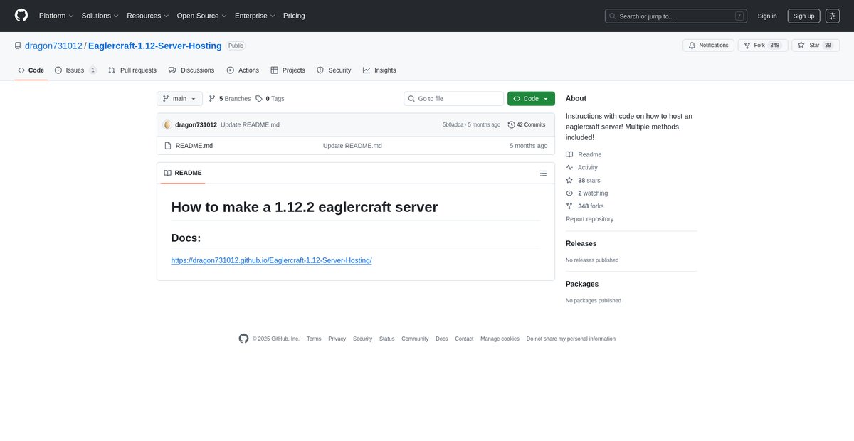 dragon731012/Eaglercraft-1.12-Server-Hosting Screenshot