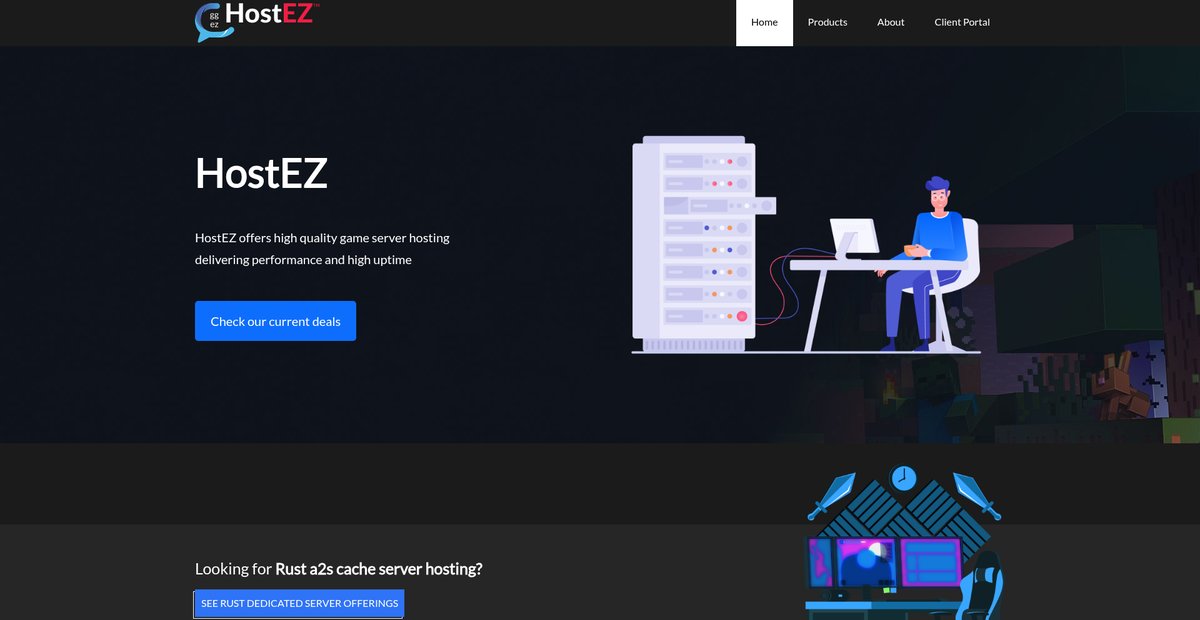 HostEZ.io Game Server Hosting Low Latency Game Servers Screenshot