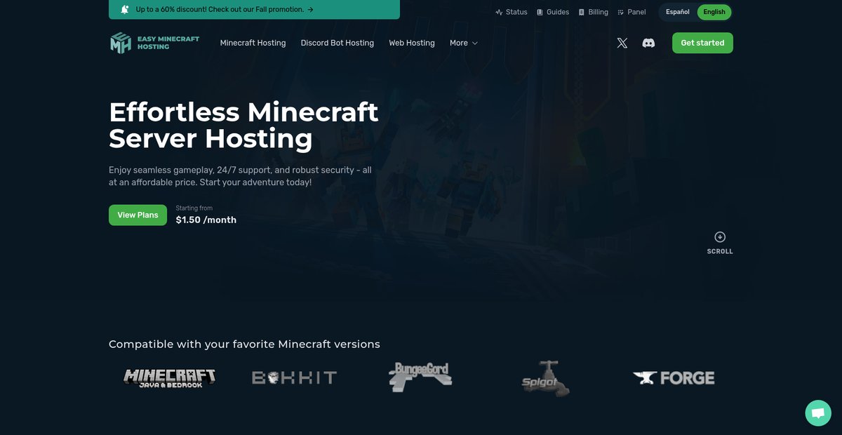 The Best Minecraft Server Hosting Screenshot