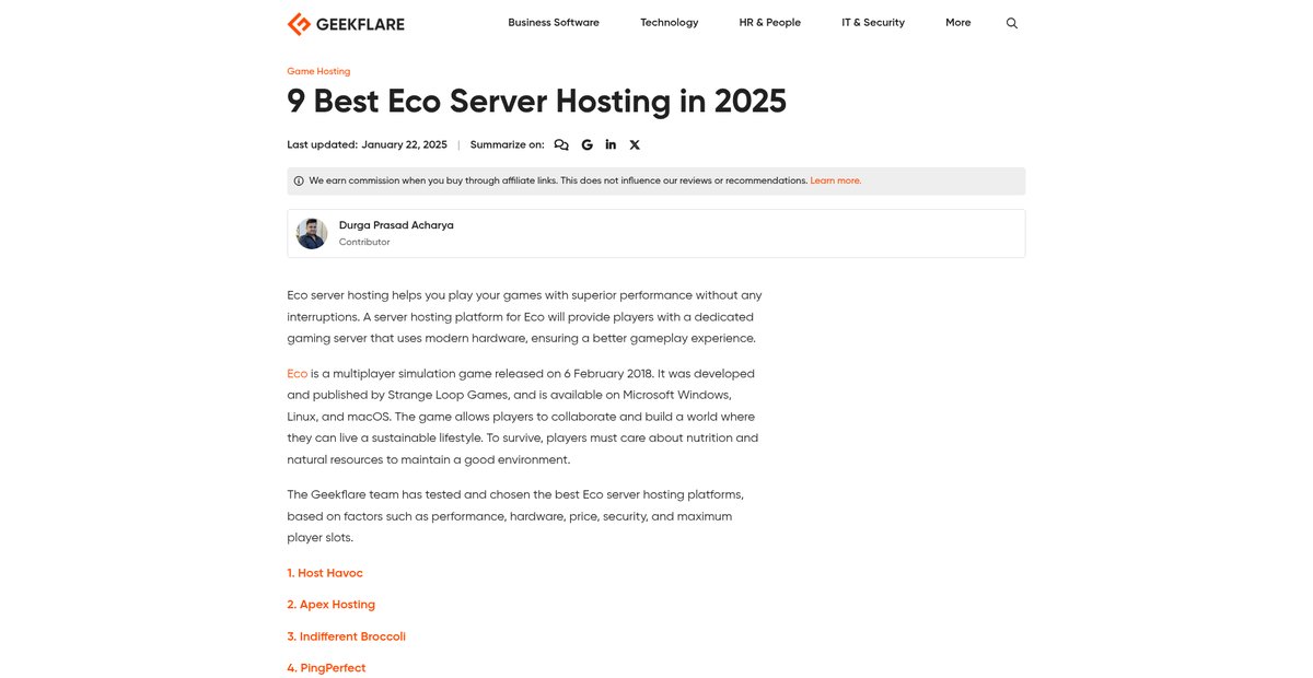 9 Best Eco Server Hosting in 2025 Screenshot