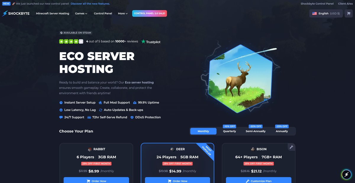 Eco Server Hosting Screenshot