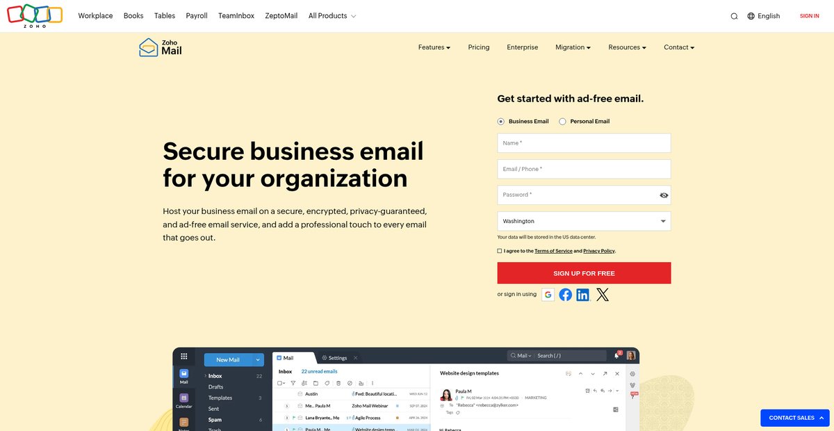 Secure & Professional Business Email for your Organization Screenshot