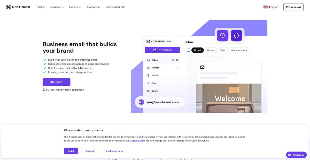 Business email that builds your brand Screenshot