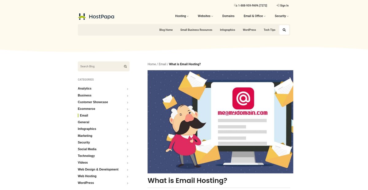 An Intro to Email Hosting - The HostPapa Blog Screenshot