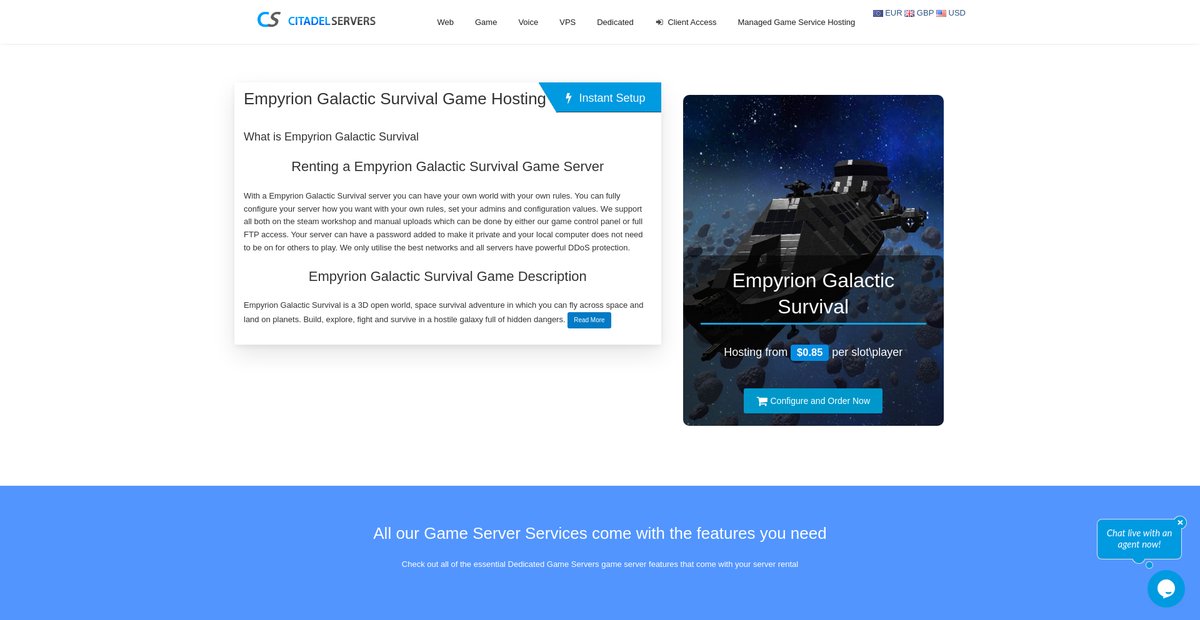 Empyrion Galactic Survival Game Server Hosting Screenshot