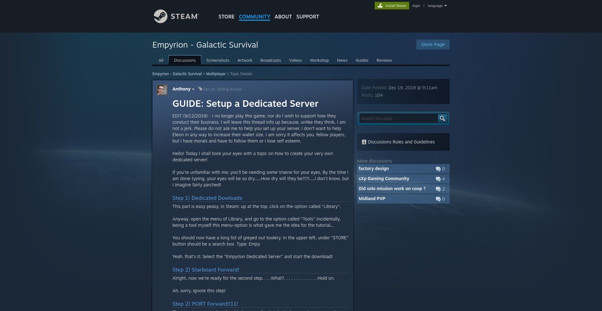 Setup a Dedicated Server :: Empyrion - Galactic Survival ... Screenshot