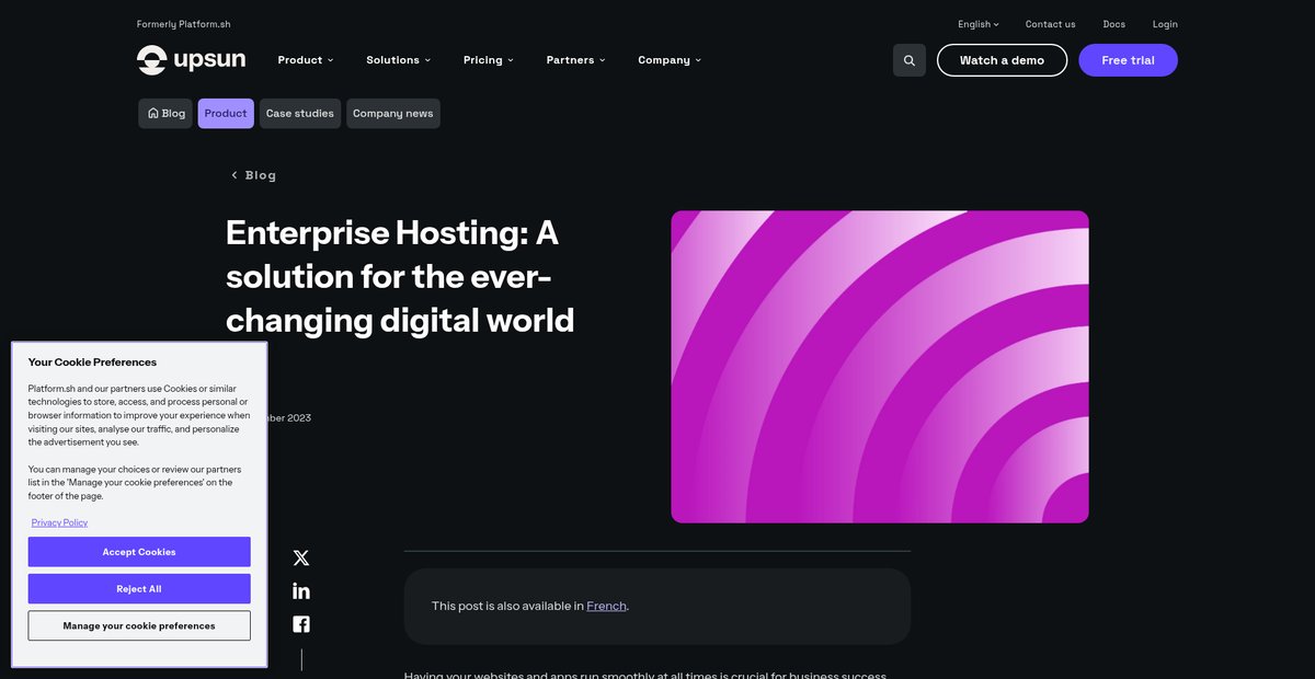 Fully managed enterprise hosting solutions Screenshot
