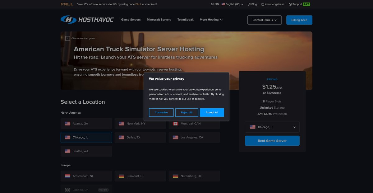 American Truck Simulator Server Hosting | Host Havoc Screenshot
