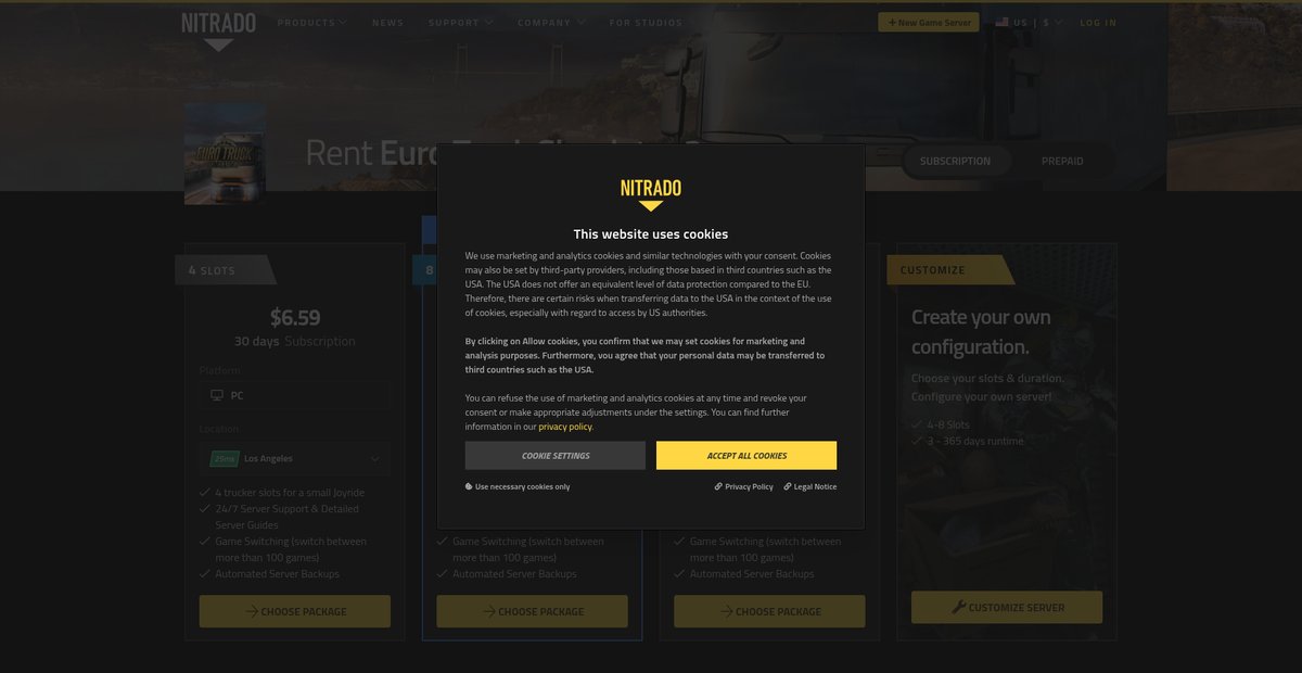 Euro Truck Simulator 2 Dedicated Server Hosting | NITRADO Screenshot