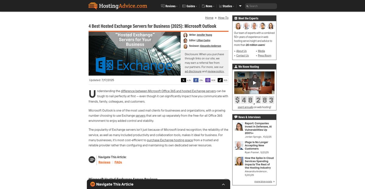 4 Best Hosted Exchange Servers for Business (2025) Screenshot