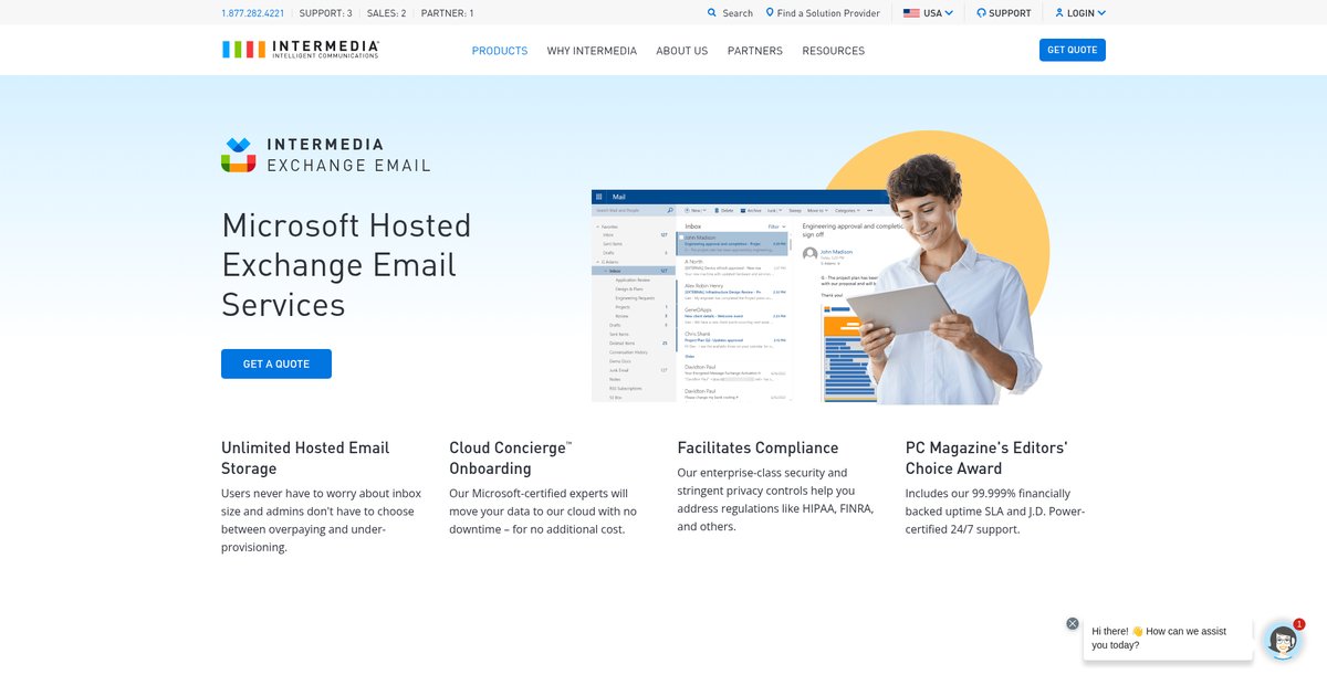 Microsoft Hosted Exchange Email Services Screenshot