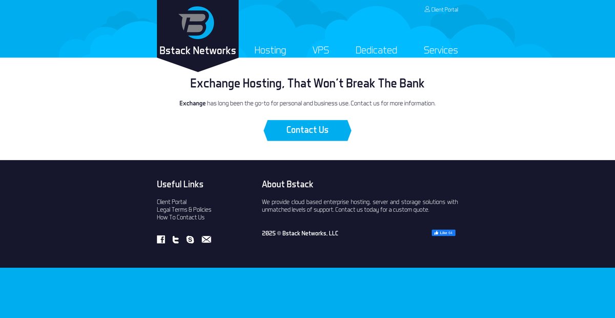 Exchange Hosting - Bstack Networks Screenshot