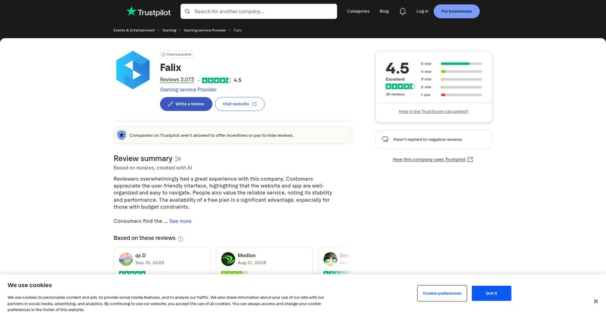 Read Customer Service Reviews of falixnodes.net Screenshot