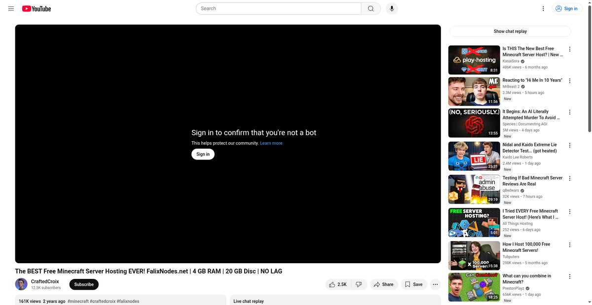 The BEST Free Minecraft Server Hosting ... Screenshot