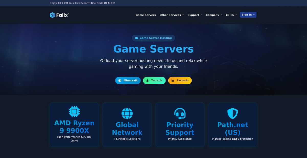Falix - Game Servers Screenshot