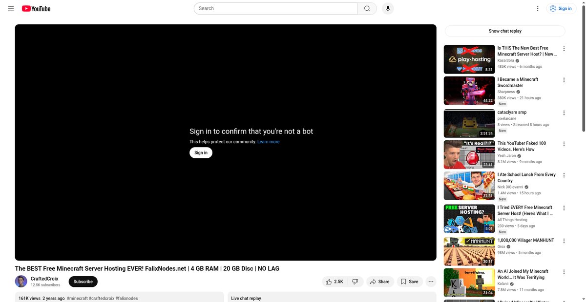 The BEST Free Minecraft Server Hosting ... Screenshot