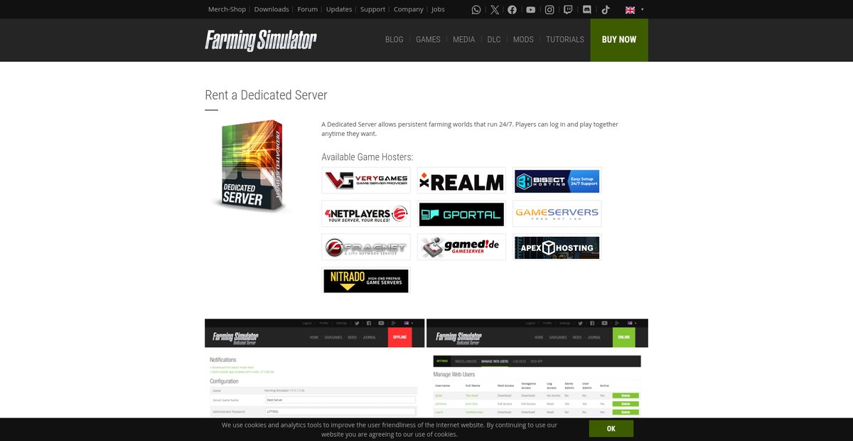 Dedicated Server Software Screenshot