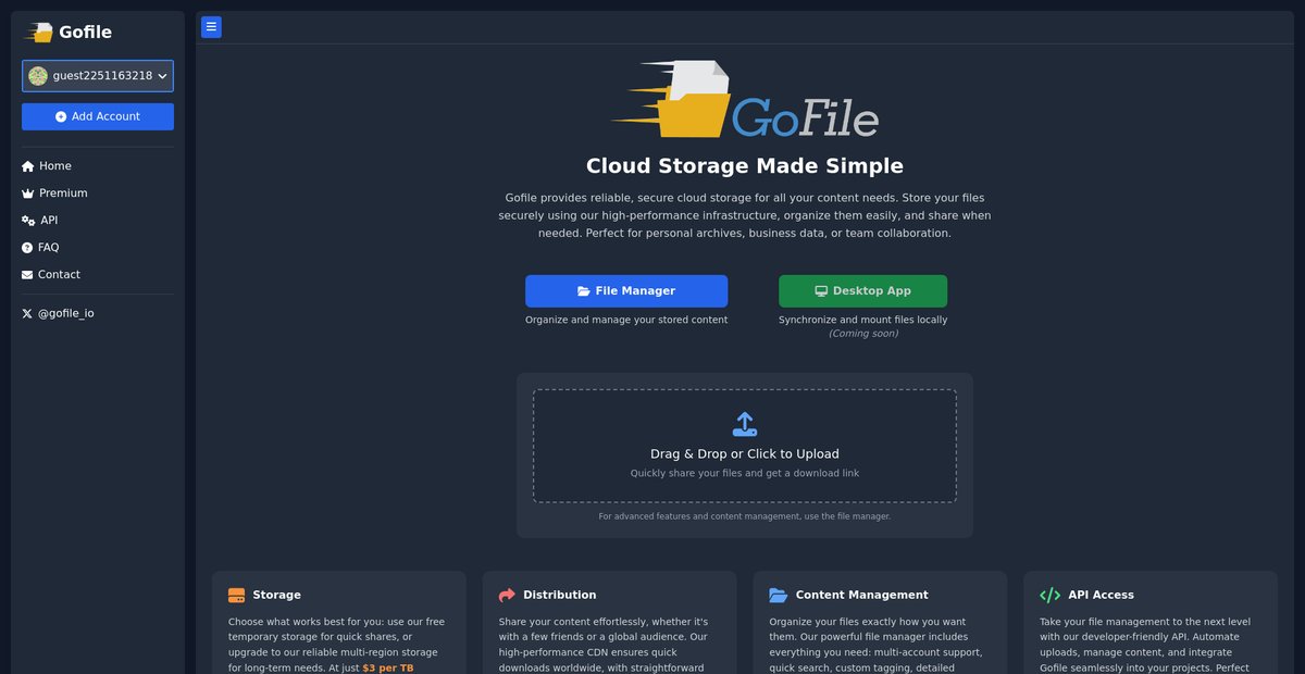 Gofile - Cloud Storage Made Simple Screenshot